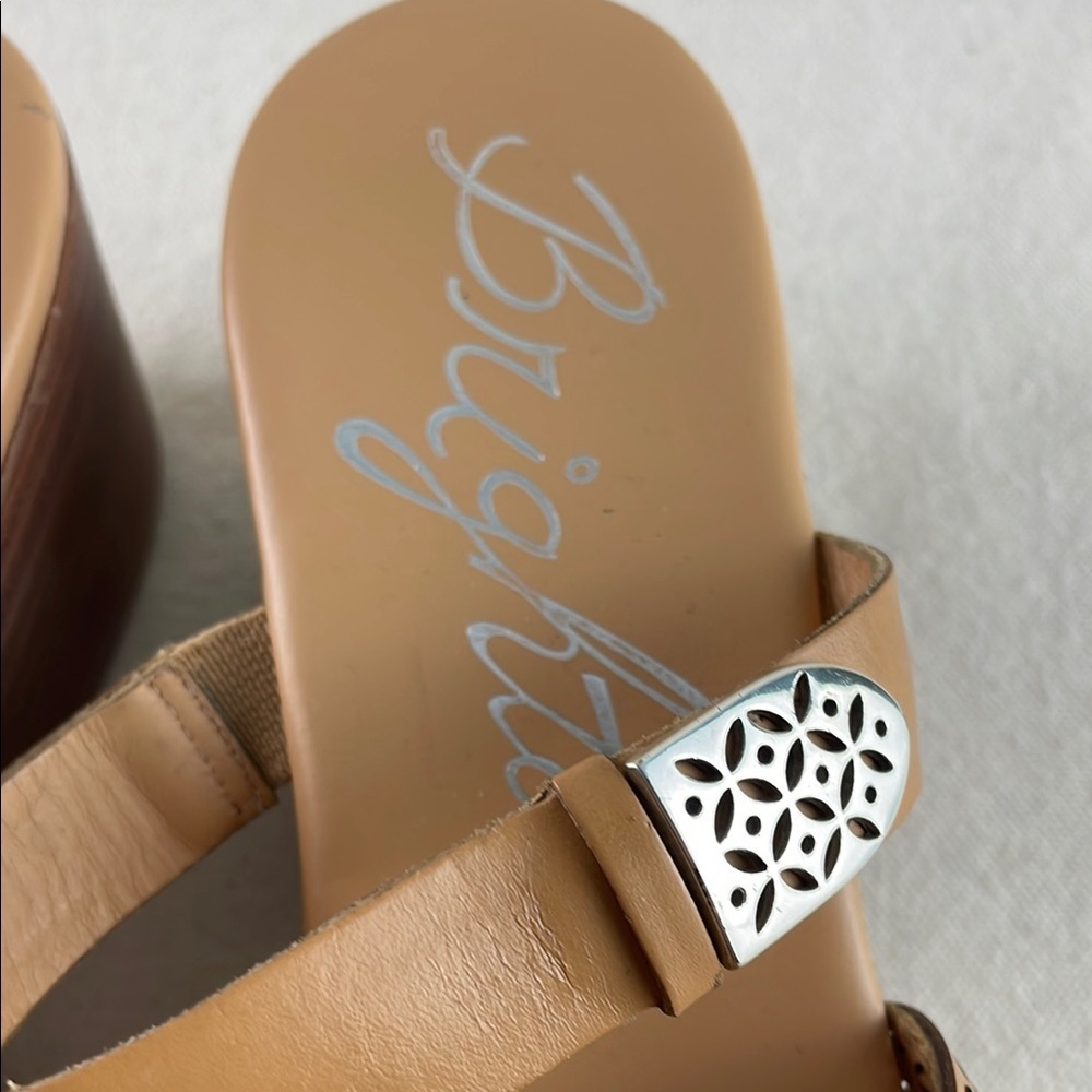Brighton Happy Women's Brown Cutout Wedge Sandals Size 7 - Picture 3 of 8